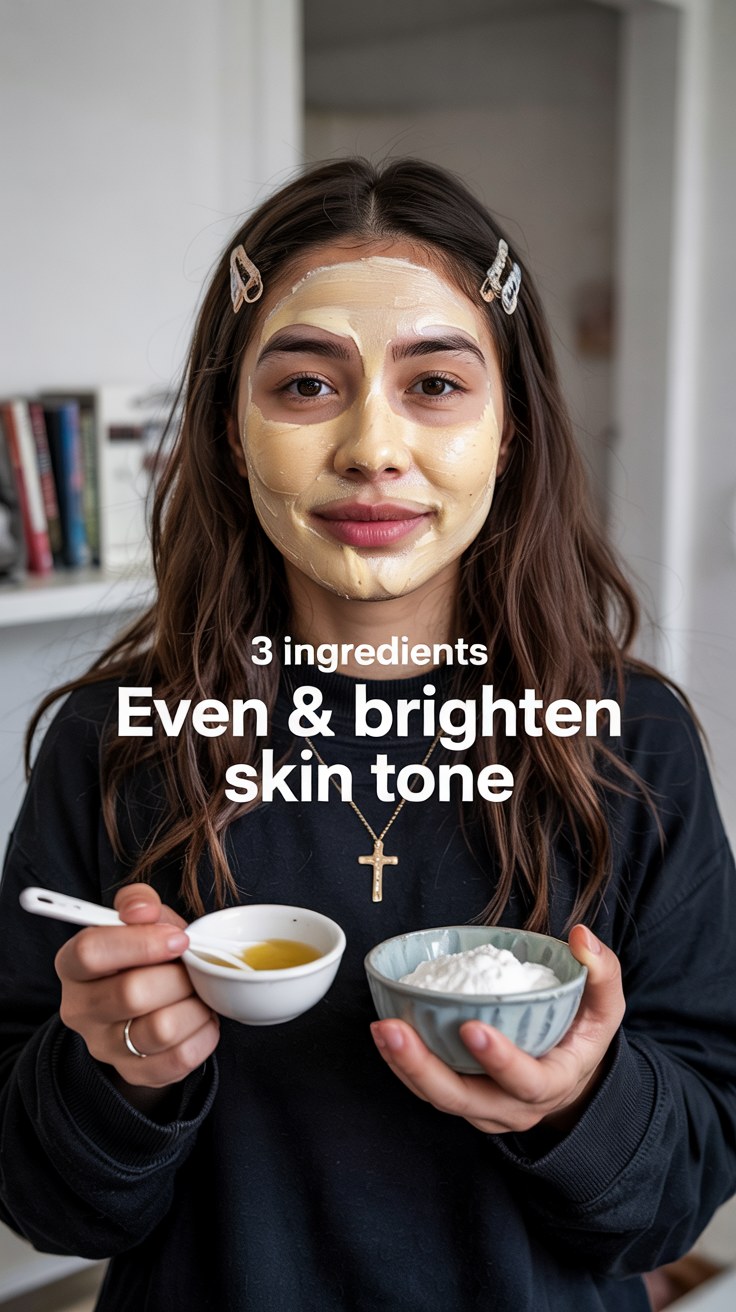 DIY 3 Ingredient Face Mask for Even Skin Tone & Brightening