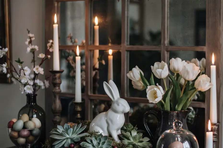 Easter Bunny Dough Bowl Centerpiece | Spring Table Styling Ideas | Rustic Holiday Decor