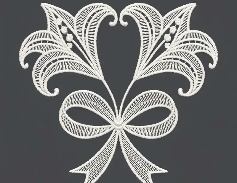 Lily lace embroidery pattern tutorial | how to stitch white floral design on dark fabric
